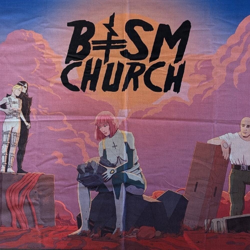 BTSM Church Wall Tapestry Shawl Festival Wrap Black Tiger Sex Machine